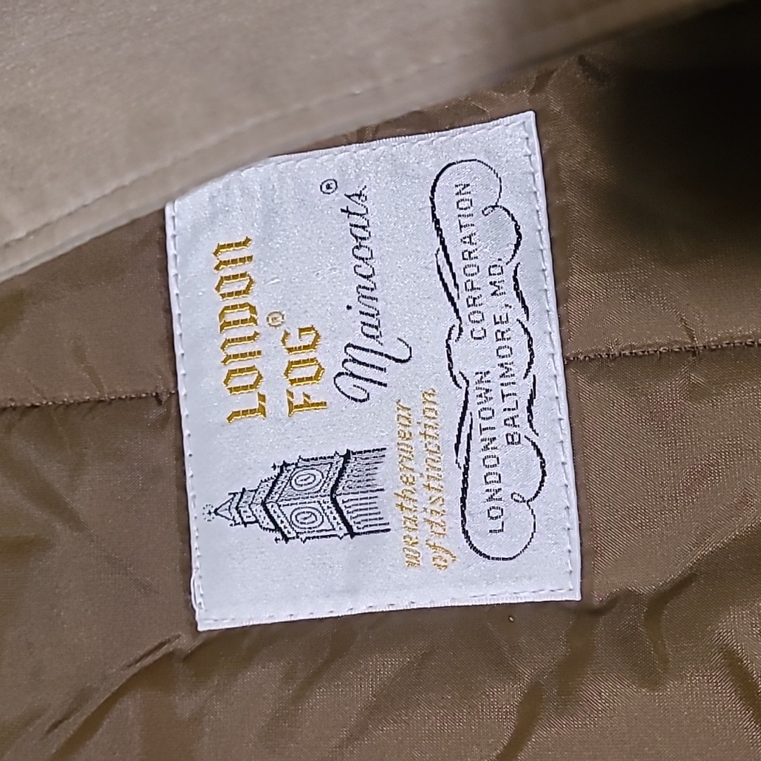 London Fog Womens 10 Petite Tan Button Up With Liner Long Trench Rain Coat — image 6 of 8